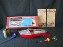 Toy Boat and Box by Schuco, "Elektro-Delfino 5411 Navico"